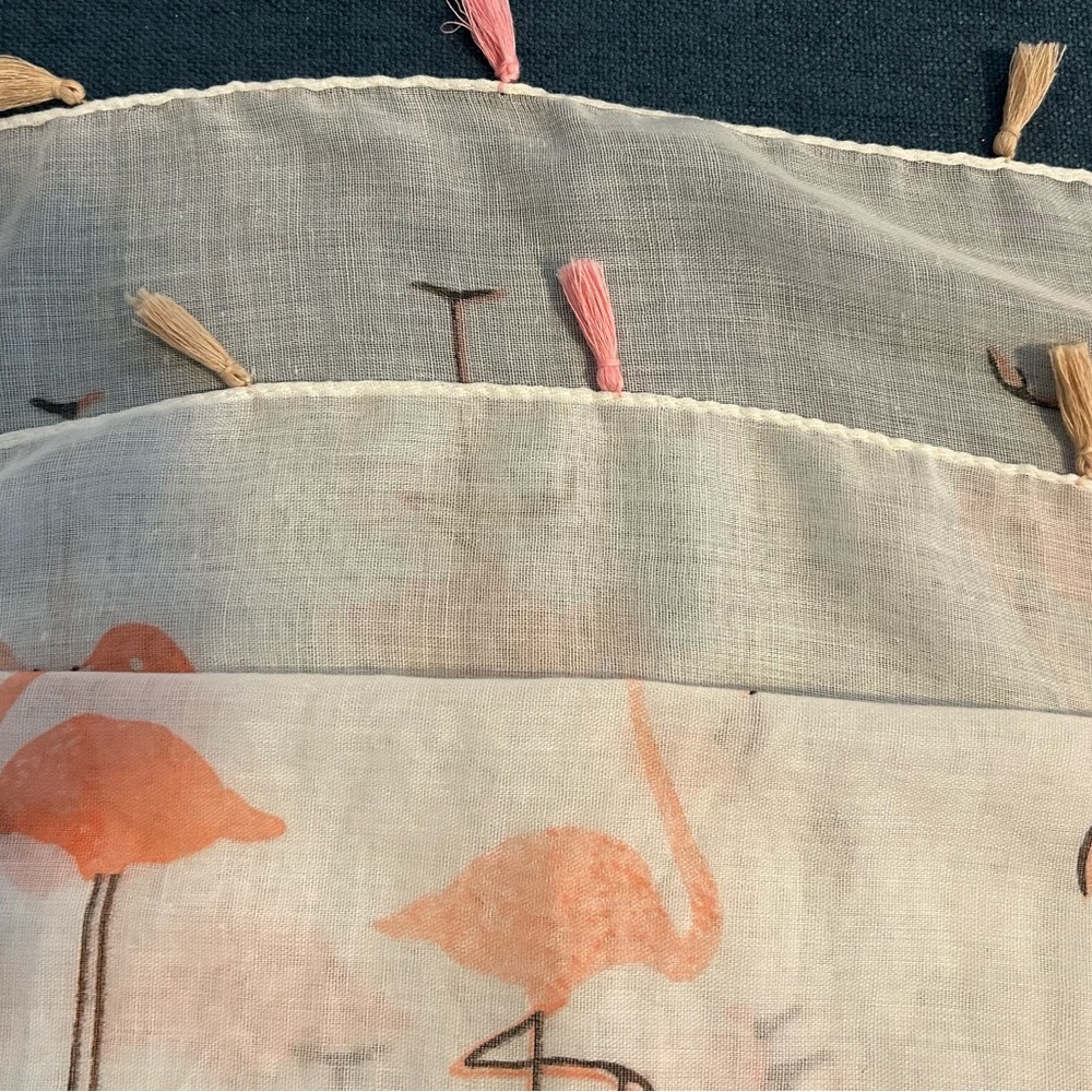 Light Pink Flamingo Tassel Scarf - Unbranded